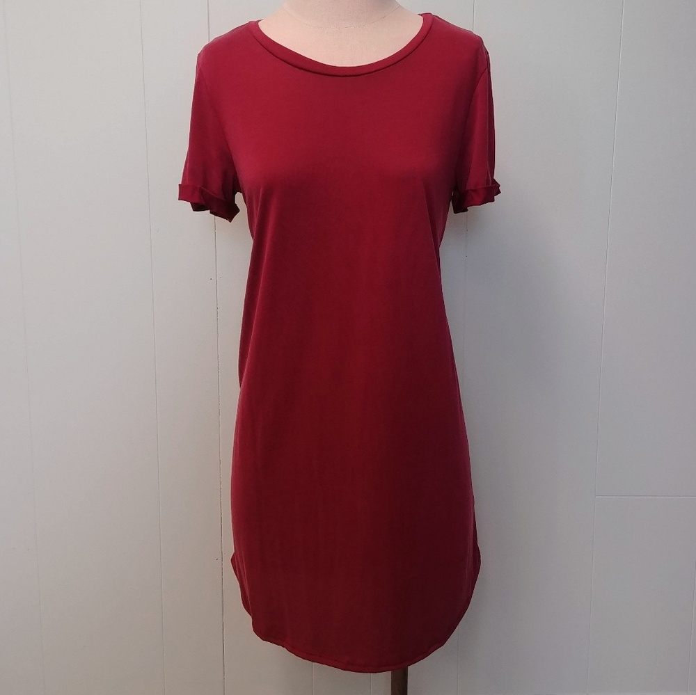 Burgundy T-Shirt Dress
